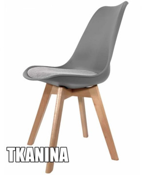Krzesło skandynawskie do kuchni salonu MONZA LIGHT GREY Pro - Grey Fabric V