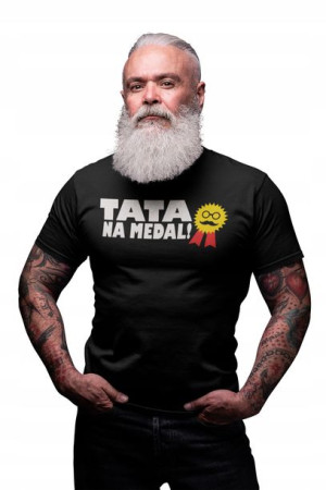 Koszulka Dzień Ojca Tata Na Medal Tshirt Prezent