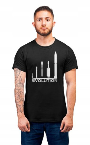 Męska Koszulka Elon Musk Spacex Nasa Evolution