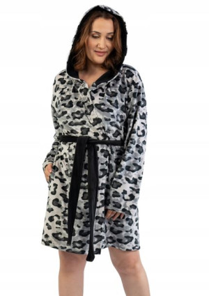 Szlafrok damski welurowy Vienetta 3XL ciepły +Size