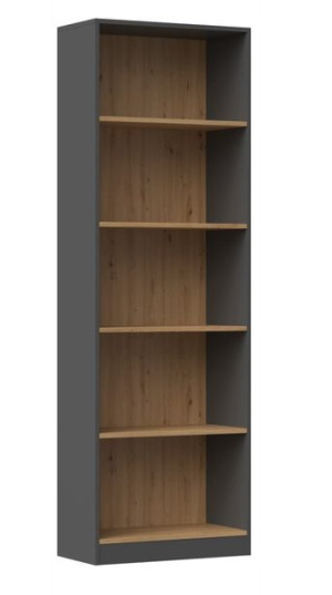 Regał 60cm Do Biura Gabinetu Antracyt-dąb Artisan