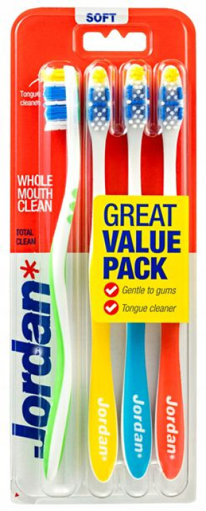 Szczoteczka do zębów JORDAN Total Clean miękka 4szt