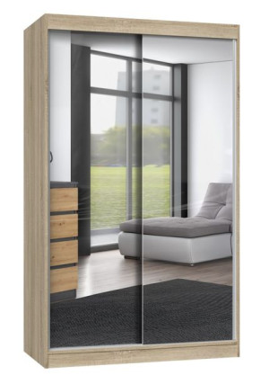 Szafa Iga 120cm Z 2 Lustrami Przesuwna Dąb Sonoma