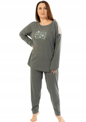 Piżama Damska Vienetta bawełniana +Size 3XL długa