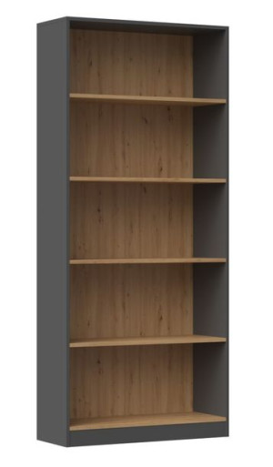 Regał 80cm Książki Segregatory Antracyt-dąb Artisan