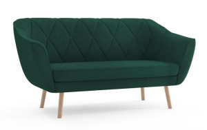 zielona kanapa Scandi sofa skandynawska 140 cm dwuosobowa Venasi Meble