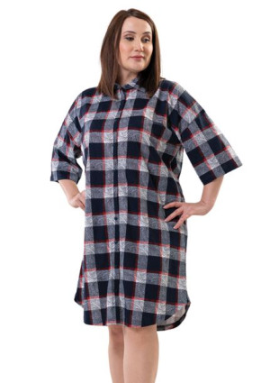 Koszula Nocna bawełna Vienetta +Size rozpinana 3XL