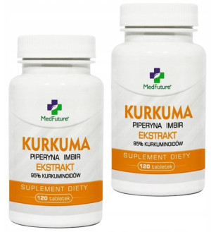 KURKUMA kurkuminoidy 95% + piperyna 97% 240tab