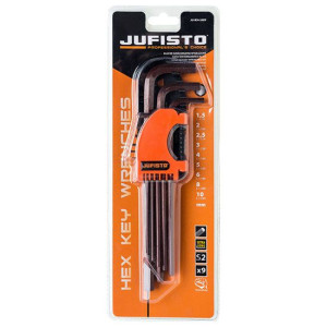 Komplet Kluczy Imbusowych Jufisto Stal S2 1,5-10mm 9szt. - Krótkie