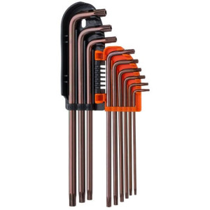 Komplet Kluczy Torx Z Otworem Jufisto Stal S2 T10-50 9szt. Bardzo Długie