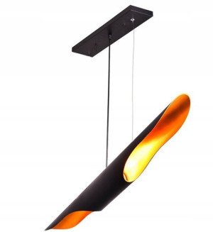 Lampa Tuba Wisząca Tube Sufitowa Czarna Złota