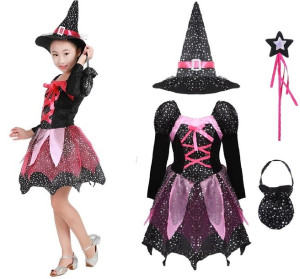 Strój Kostium Czarownica Wiedźma Halloween 104/110