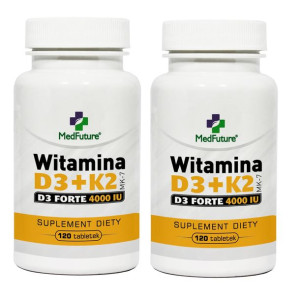 WITAMINA D3 4000IU+K2 MK-7 10 0mcg 2x120 tabletek ZESTAW