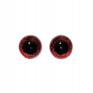 Bezpieczne Oczka Brokat Czerwony 16mm A8
