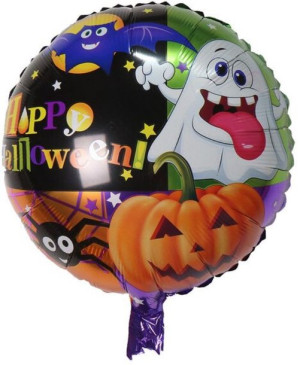 Balon Foliowy Happy Halloween Dynia Duch Pająk 45cm