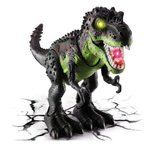 Mega Wielki Dinozaur T-rex Chodzi Ryczy Świeci