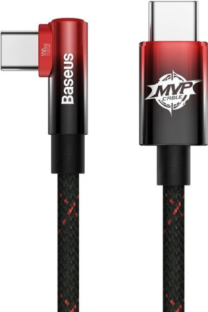 Kabel kątowy Baseus MVP Elbow USB-C - USB-C PD 100W 2m 5A czerwony