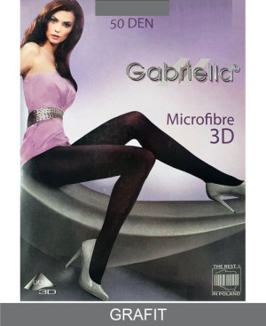 GABRIELLA Rajstopy microfibre 3D 50 DEN k.:GRAFIT r.:4