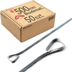 Pręt drut mocujący z oczkiem L 50 cm płyta G-K LUN FIX 50szt