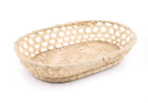 Owalny Koszyk Bambusowy Na Owoce Pieczywo 24x16x5 Cm