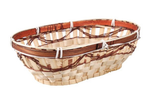 Owalny Koszyk Bambusowy Na Pieczywo Owoce 24x14x7 Cm