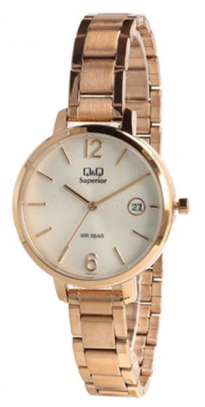 Zegarek damski Q&Q S325-011 50m Złoty