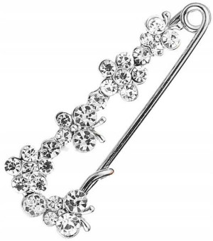 Elegancka Broszka Przypinka Cyrkonie Agrafka Pin