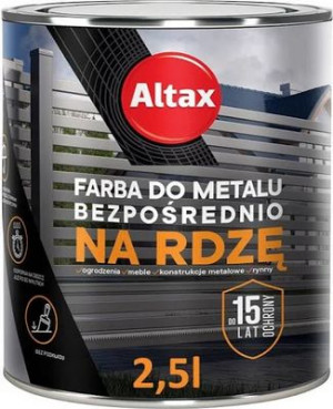 Altax Farba do Metalu NA RDZE 2.5L Biały półmat
