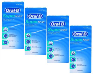 Oral-B Zestaw Nici Dentystycznych 4x50szt SUPER FLOSS