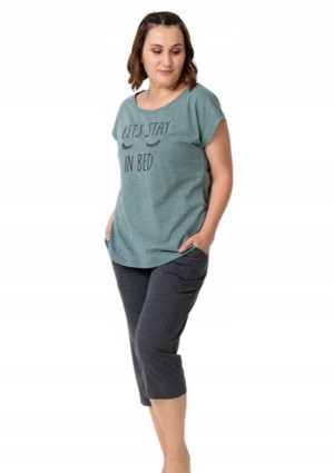 Piżama Damska Vienetta bawełniana +Size 2XL krótki