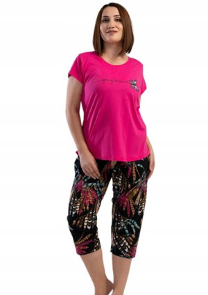 Piżama Damska Vienetta bawełniana +Size 3XL krótki