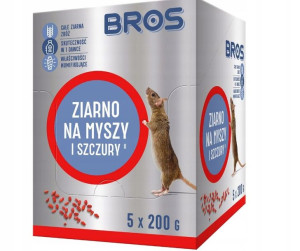 Trutka zatrute ziarno na myszy szczury BROS 5x200g