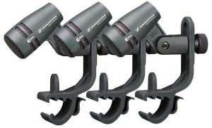 Sennheiser E604-3pack 3 Mikrofony Dynamiczne Instrumentalne Z Uchwytami