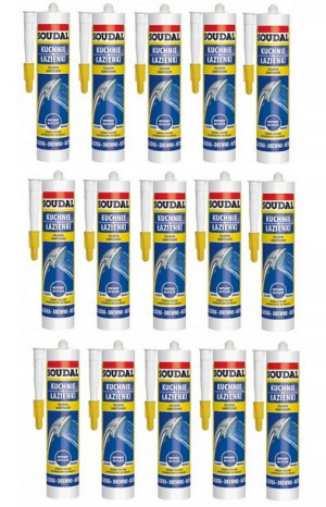 Soudal Silikon Sanitarny Zwykły Bezbarwny Karton 15 szt