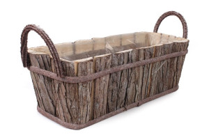 Prostokątna Osłonka Drewniana Z Uchwytami 46x17x15/21h Cm