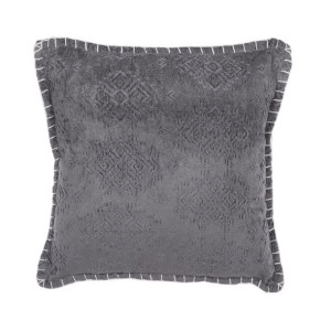 Poduszka dekoracyjna tłoczona 45 x 45 cm szara MELUR
