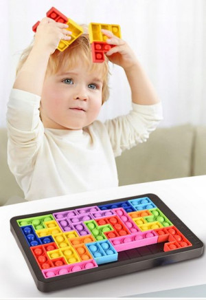 Zabawka Bąbelki Tetris Pop It Układanka Puzzle 3w1