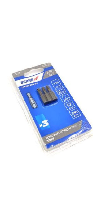 Końcówki wkrętakowe Torx T20x25mm, 3szt blister