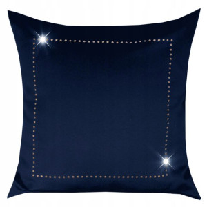 poszewka GLAMOUR 40x40 granatowy + złoto