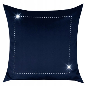 poszewka GLAMOUR 45x45 granatowy + srebro