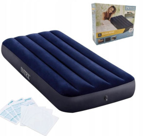 MATERAC jednoosobowy POMPOWANY INTEX welur 191x80
