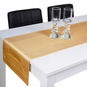 pas dekoracyjny SZMARAGD 40x160 złoty, cyrkonie