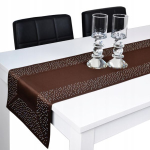 pas dekoracyjny SZMARAGD 40x180 brązowy, cyrkonie