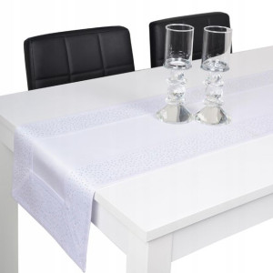 pas dekoracyjny SZMARAGD 40x220 biały, cyrkonie