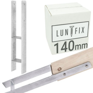 PSH Podstawa słupa kotwa H do wmurowania 140 mm LUN FIX