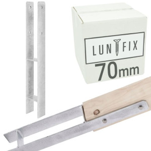 PSH Podstawa słupa kotwa H do wmurowania 70 mm LUN FIX