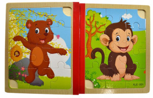 Edukacyjne Puzzle Drwniane Zestaw 6 Układanek