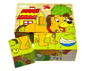 Edukacyjne Klocki Drewniane 9 El Puzzle Duży Wybór