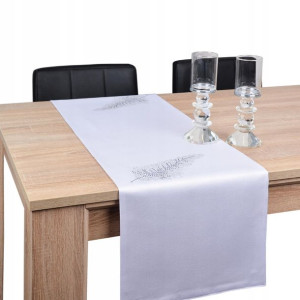PAS DEKORACYJNY LIŚĆ 40 x140 plamoodporny cyrkonie