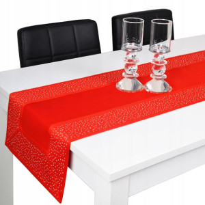 pas dekoracyjny SZMARAGD 40x140 czerwony, cyrkonie